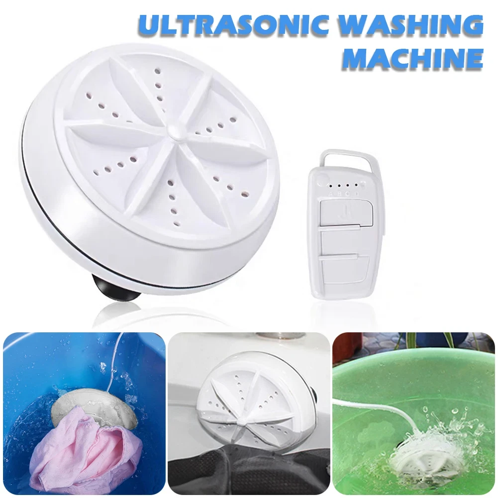 CRESTIN- Portable Usb Mini Washing Machine Ultrasonic Turbine Laundry Washer Travel Home