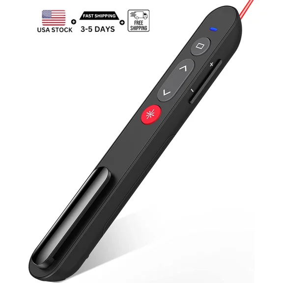 CRESTIN- Presentation Clicker Remote Wireless With Laser Pointer Pen 2.4Ghz Powerpoint