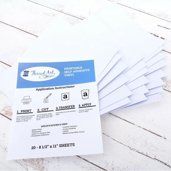 CRESTIN- Printable Sticker Vinyl For Inkjet & Laser Printers (Matte) White | Waterproof
