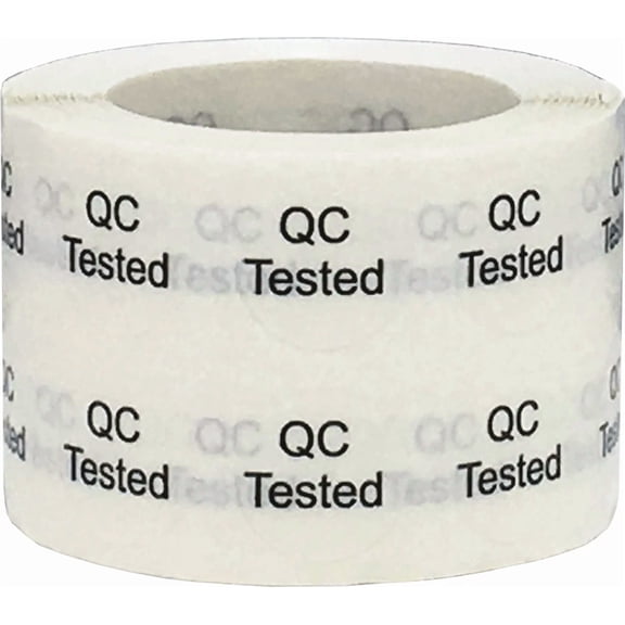 CRESTIN- Quality Control Qc Tested Stickers 1/2 Inch Circle 1000 Adhesive Labels