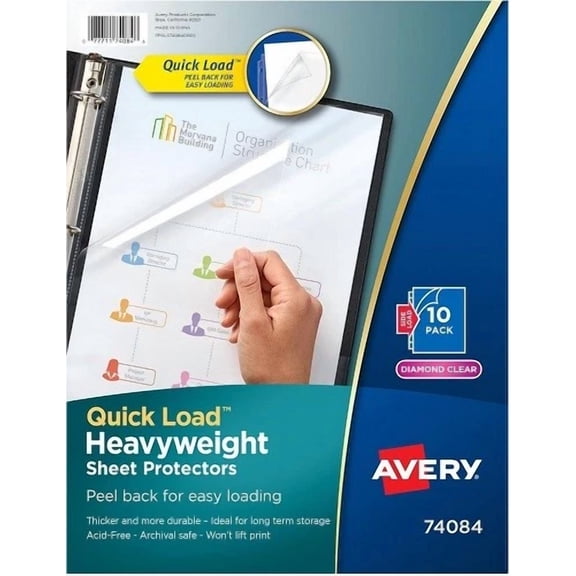 CRESTIN- Quick-Load(Tm) Sheet Protectors Side-Load Heavyweight Clear 8.5X11In 10/Pk - 4Ea