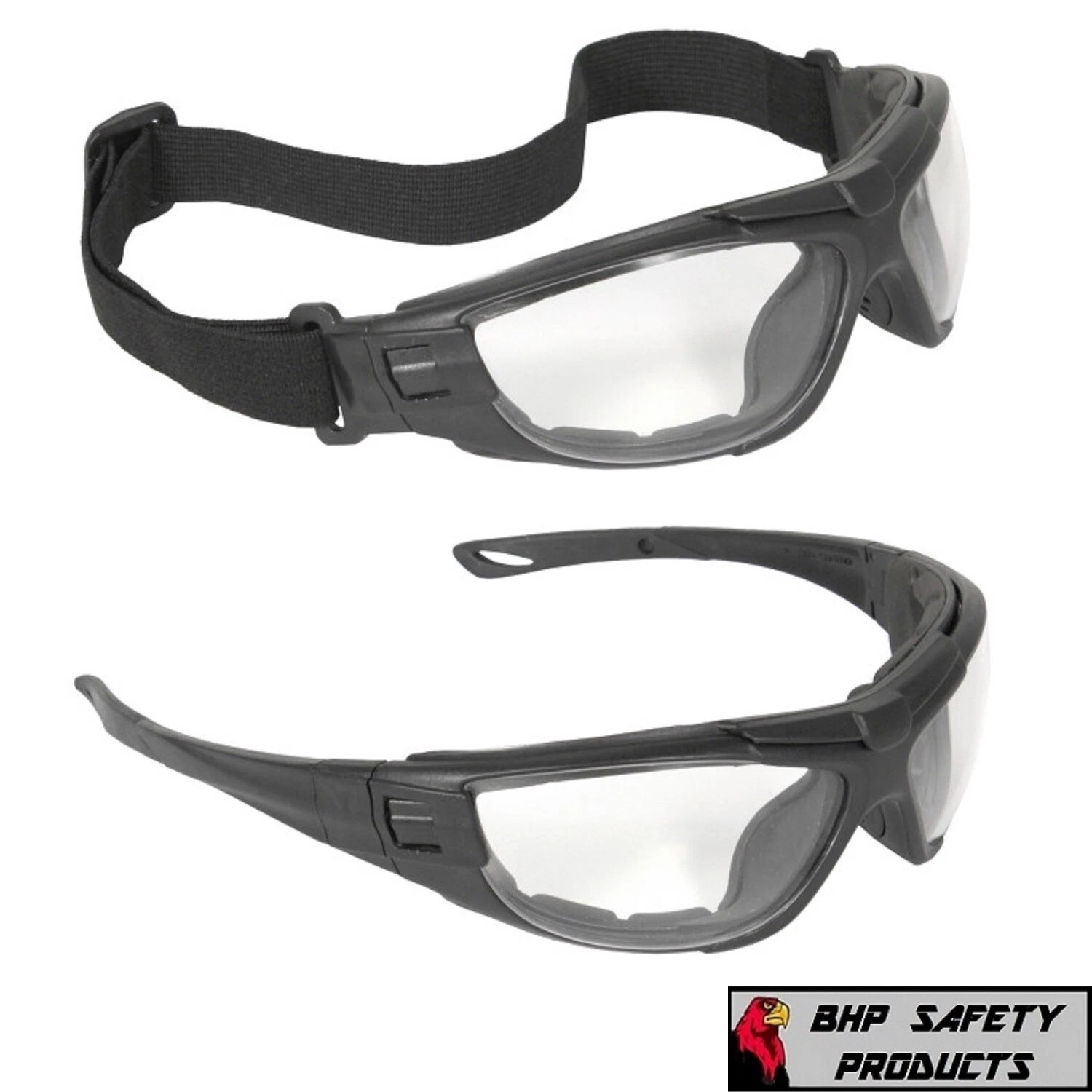 CRESTIN- Radians Cuatro 4-In-1 Clear/Anti Fog Safety Glasses Hybrid Goggles Foam Padded
