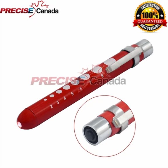 CRESTIN- Red Led Medical Pocket Penlight With Pupil Gauge For Nurse Doctors Pl-014