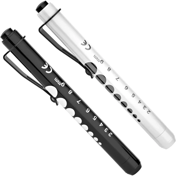 CRESTIN- Risemart Black And White Led Penlights With Ruler Pupil Gauge For Nurses