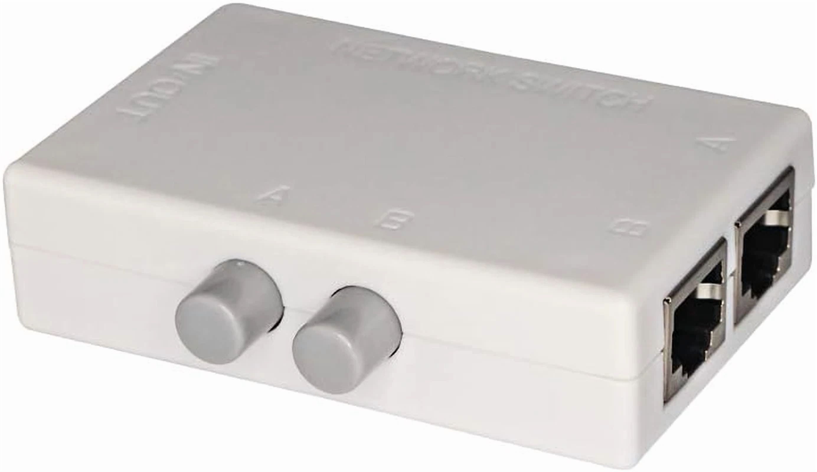 CRESTIN- Rj45 Splitter Selector Switch, 2 Ports Network Switch Splitter Selector Hub 2-In
