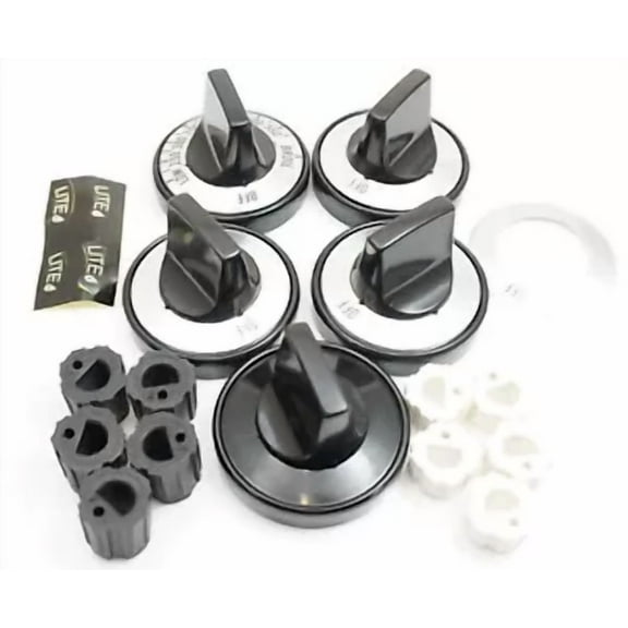 CRESTIN- ???Rk203 Universal Gas Range Burner & Thermostat Black Knobs Pkg Of 5