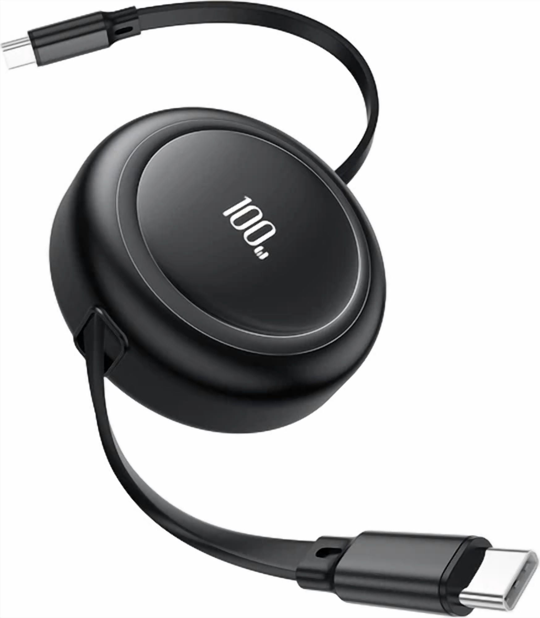 CRESTIN- SIANA- Retractable Usb C Cable, 100W 5A C To C Fast Charging Black