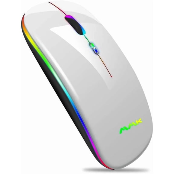 CRESTIN- SIANA- Wireless Bluetooth Mouse, Rechargeable Usb Optical Mouse, Led Slim Dual Mode(Blu