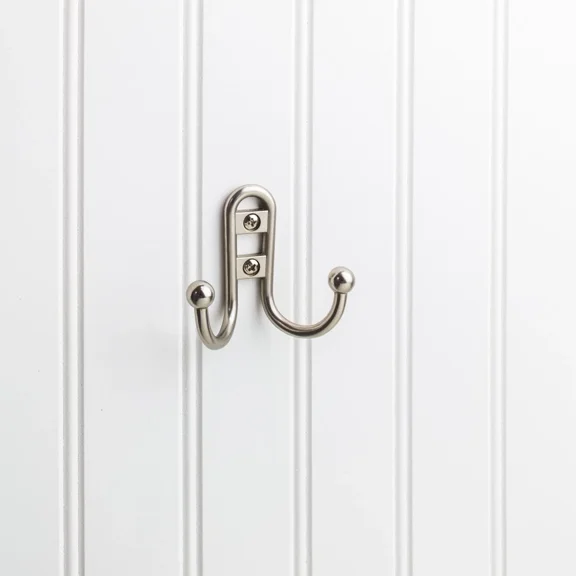 CRESTIN- Satin Nickel Wall Mount Hat Coat Rope Hook Towel Holder Cubby Hooks