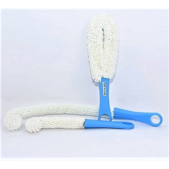 CRESTIN- Set Of 3 Non-Abrasive Delicate Glassware Brush Cleaner - Blue