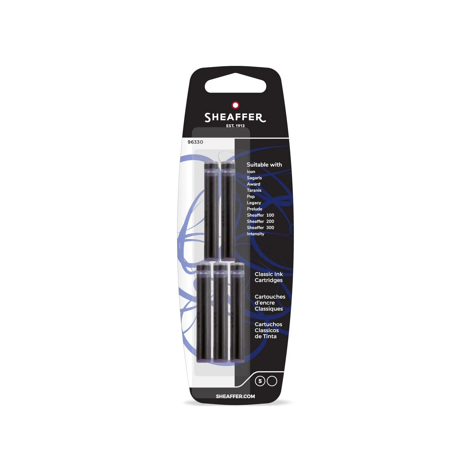 CRESTIN- Sheaffer Fountain Pen Ink Cartridge Refill Black For Calligraphy Pens