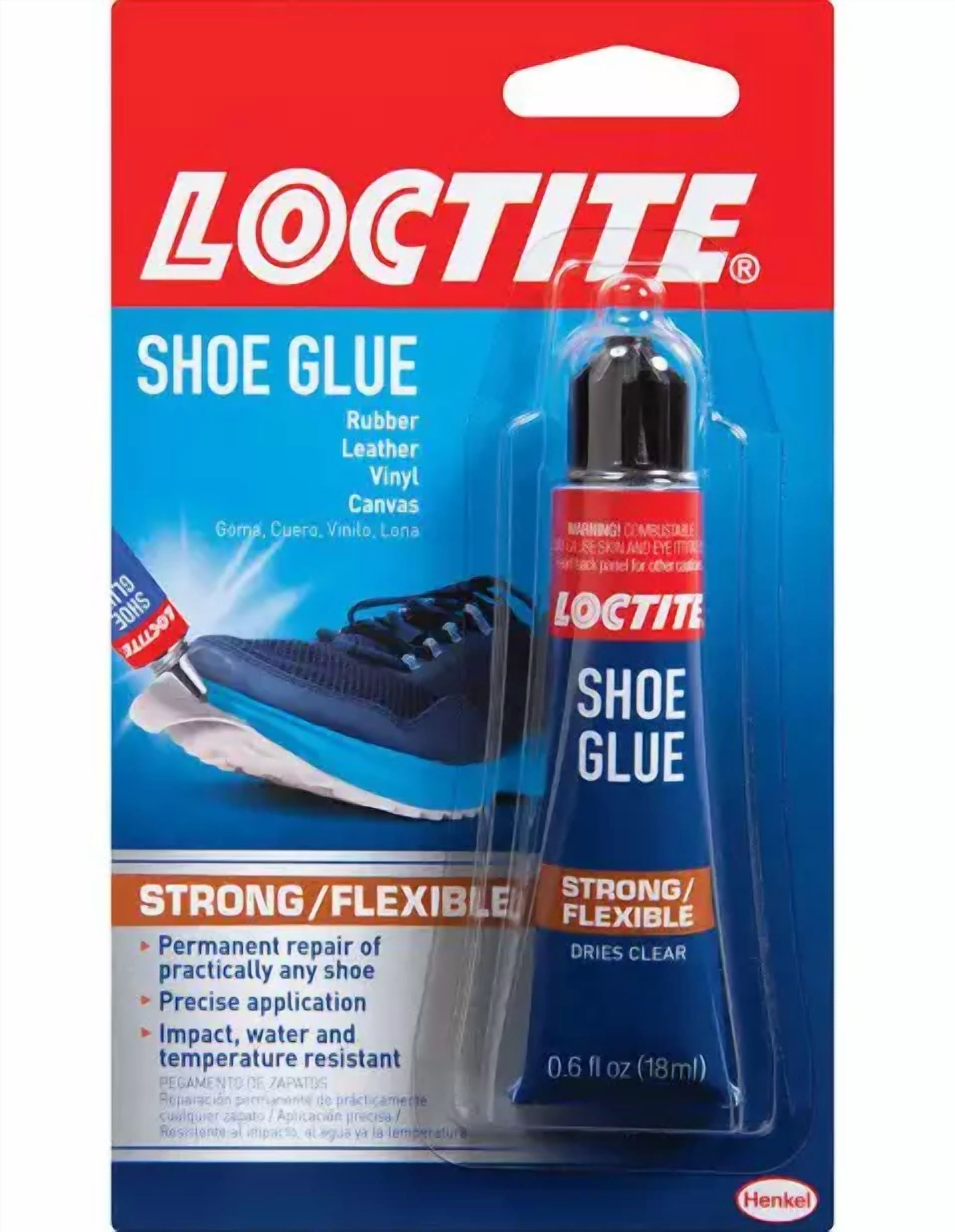 CRESTIN- Shoe Glue 0.6 Oz. Flexible Adhesive Clear Tube, Extra-Strong, Moisture-Resistant