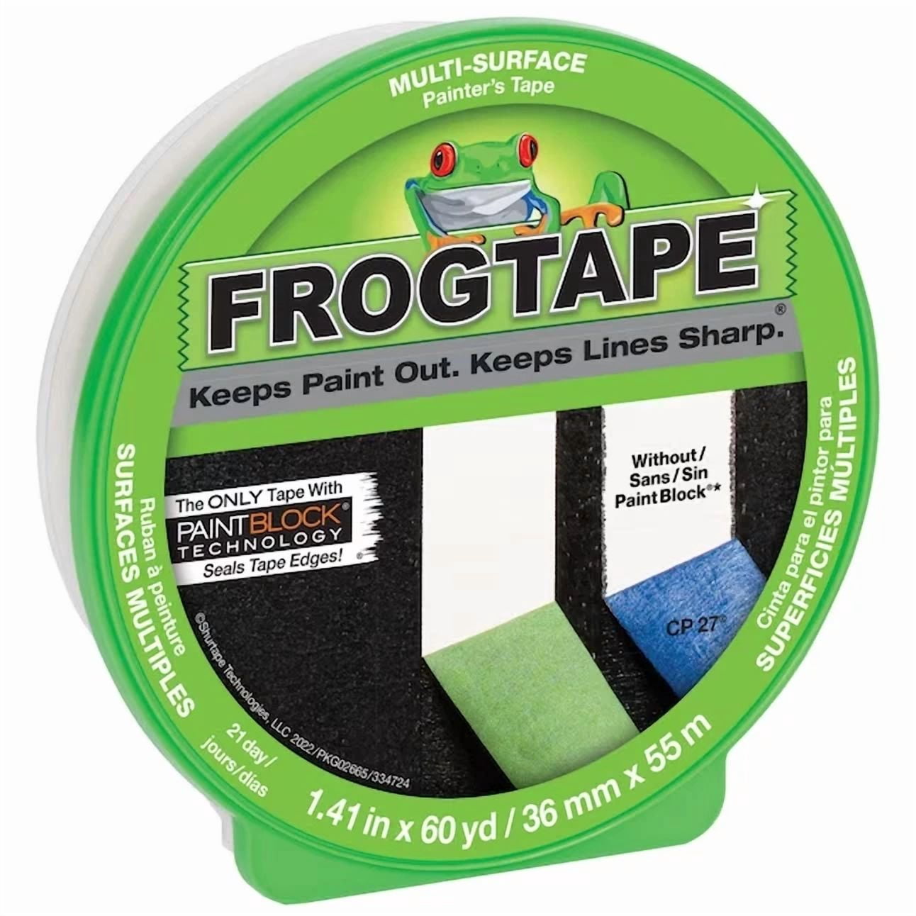 CRESTIN- Shurtape Frogtape ! Multi-Surface Masking Tape Green 1.41 In X 60 Yd 1358465