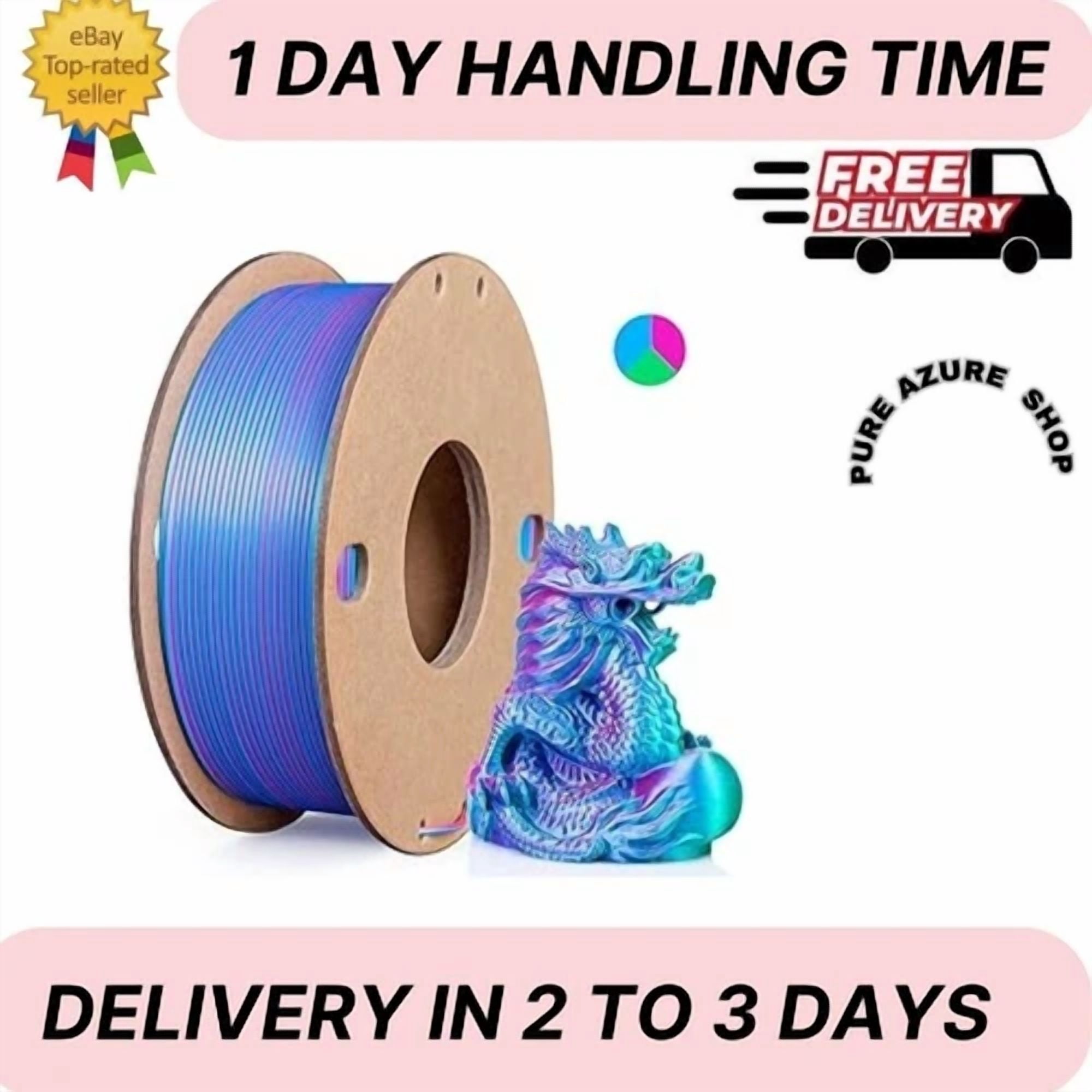CRESTIN- Silk Pla 3D Printer Filament Triple Color Silk Pla Filament 1.75Mm 3D Printing