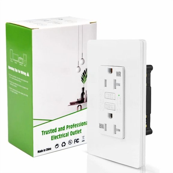 CRESTIN- Slim Gfi Outlet 20 Amp Wr Tr Gfci Receptacles With Plate For Kitchen Bathroom Us