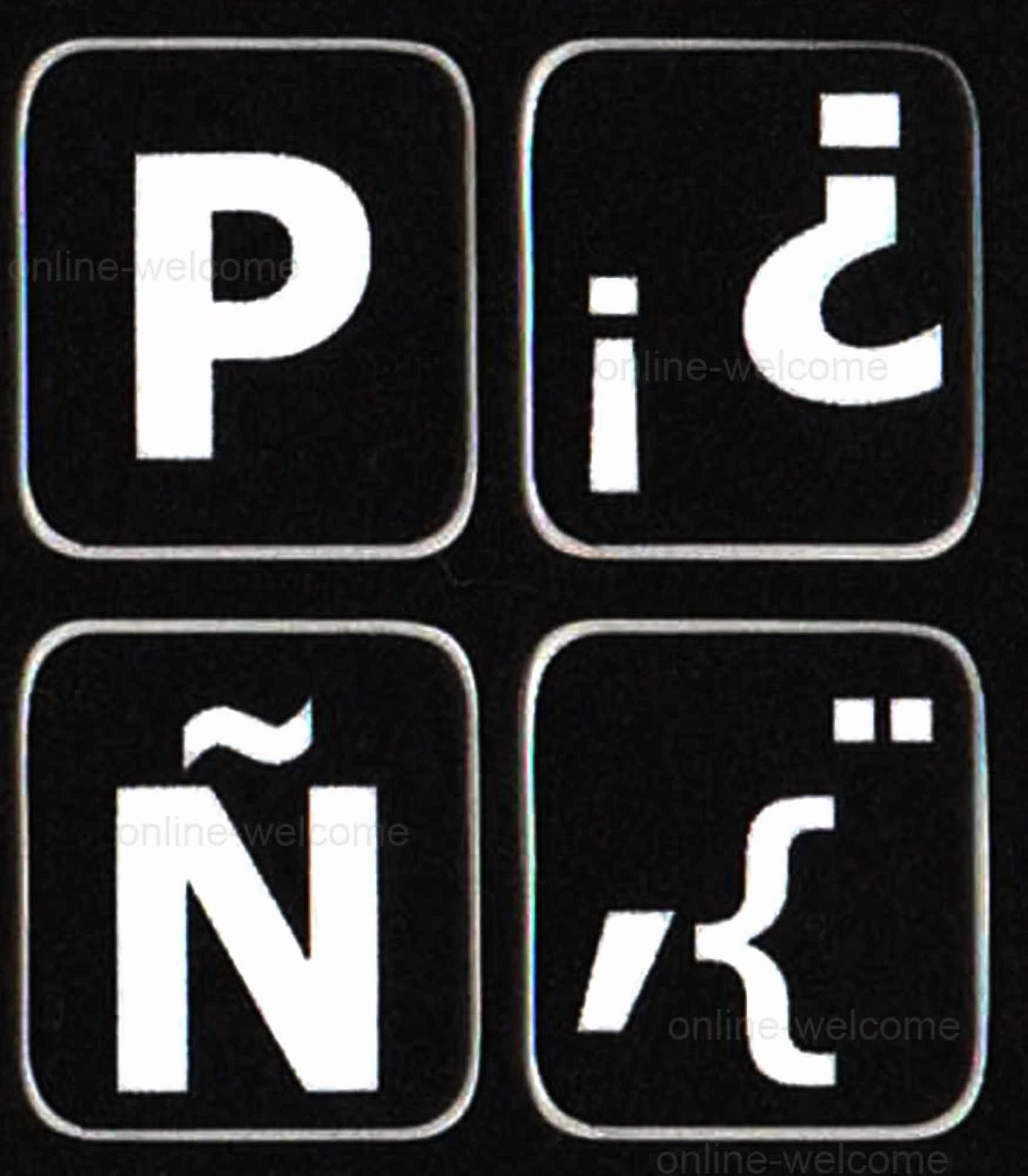 CRESTIN- Spanish Traditional Large Letters Keyboard Sticker Non Transparent Black