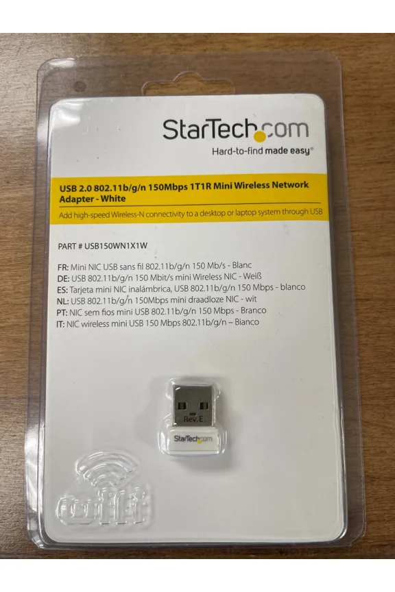 - Startech Usb150Wn1X1W 150Mbps Mini Wireless N Network Adapter 802.11N/G New!