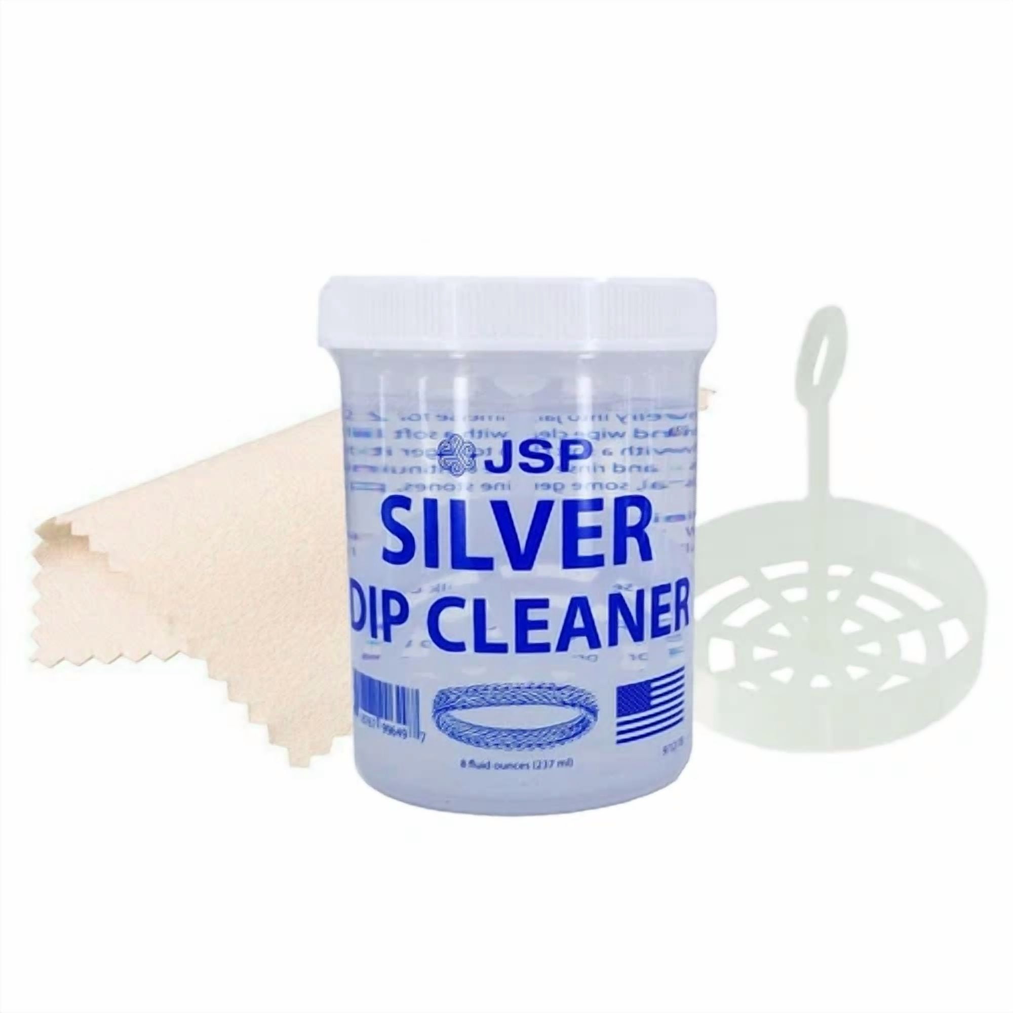CRESTIN- Sterling Silver Dip Cleaner Tarnish Remover 925 Jewelry Cleaning 8Oz W/ Cloth