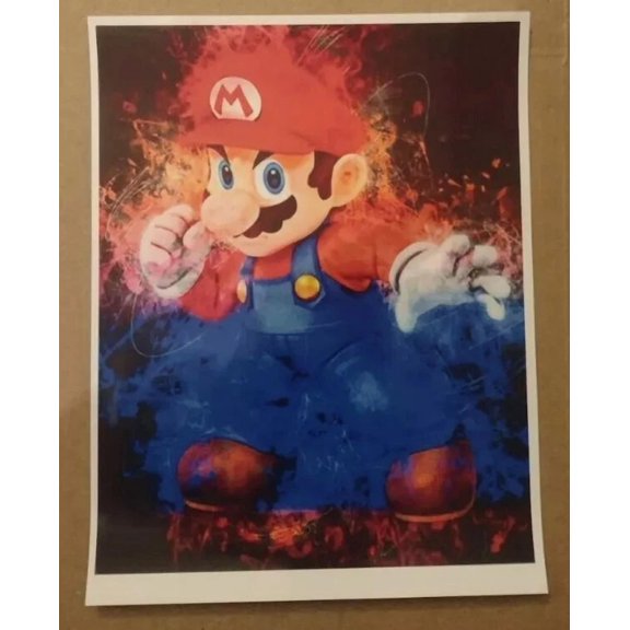 CRESTIN- Super Mario??Glossy Video Game Color Art 8.5X11 Kids Teens Wall/Locker Poster??