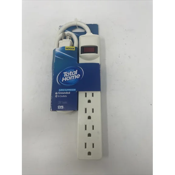 CRESTIN- Surge Protector Home Office 6 Outlet Surge Suppressor Protector 2.5 Foot