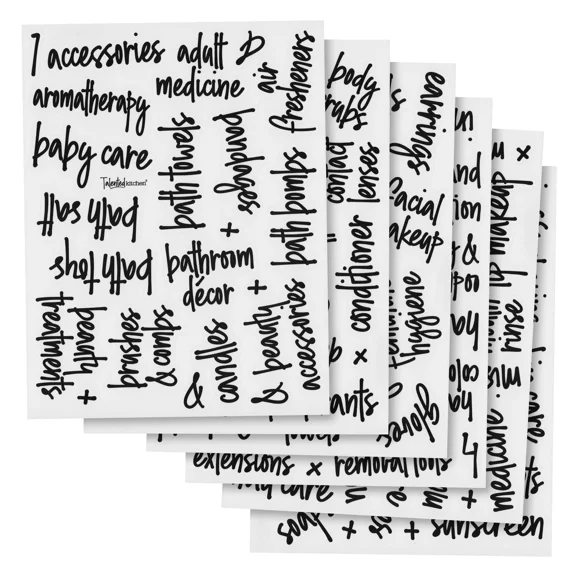 CRESTIN- Talented Kitchen 192 Pack Preprinted Bathroom Labels For Containers