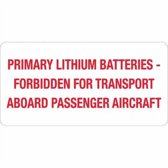 CRESTIN- Tape Logic Labels, "Primary Lithium Batteries", 2" X 4", Red/White, 500/Roll