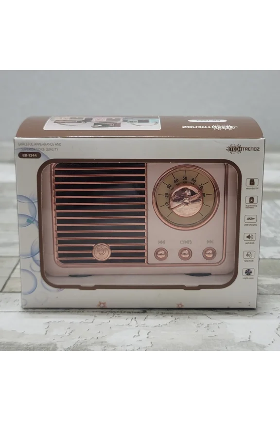 - Tech Trendz Mini Retro Radio Wireless Bluetooth Speaker & Microphone - Pink