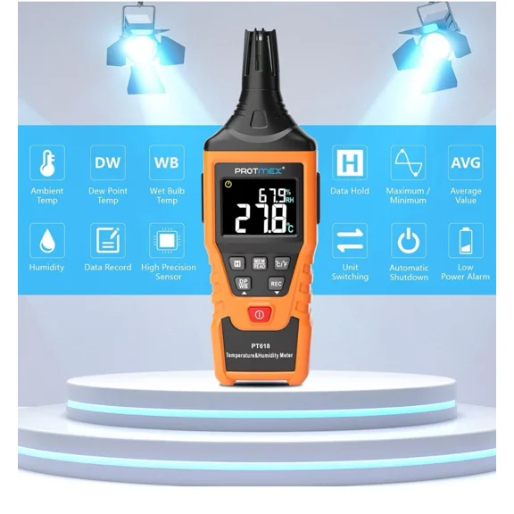 CRESTIN- Temperature Humidity Meter, Thermometer Hygrometer Monitor With Ambient