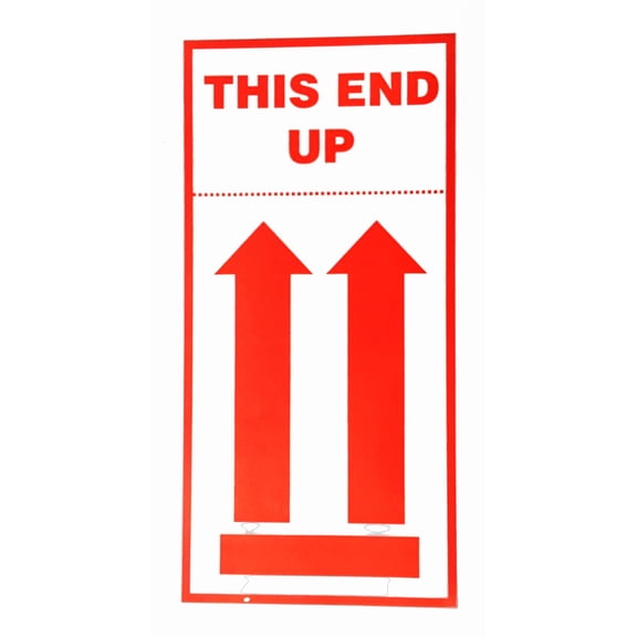 CRESTIN- This End Up 4X8 Double Arrow Pallet Labels | Adhesive | 250 Labels