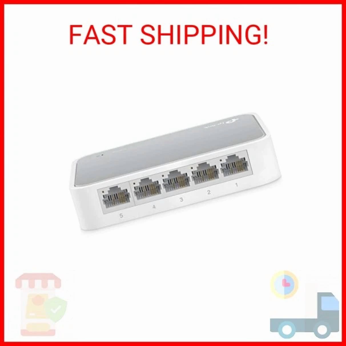 CRESTIN- Tp-Link 5 Port 10/100 Mbps Fast Ethernet Switch | Desktop Ethernet Splitter | Et