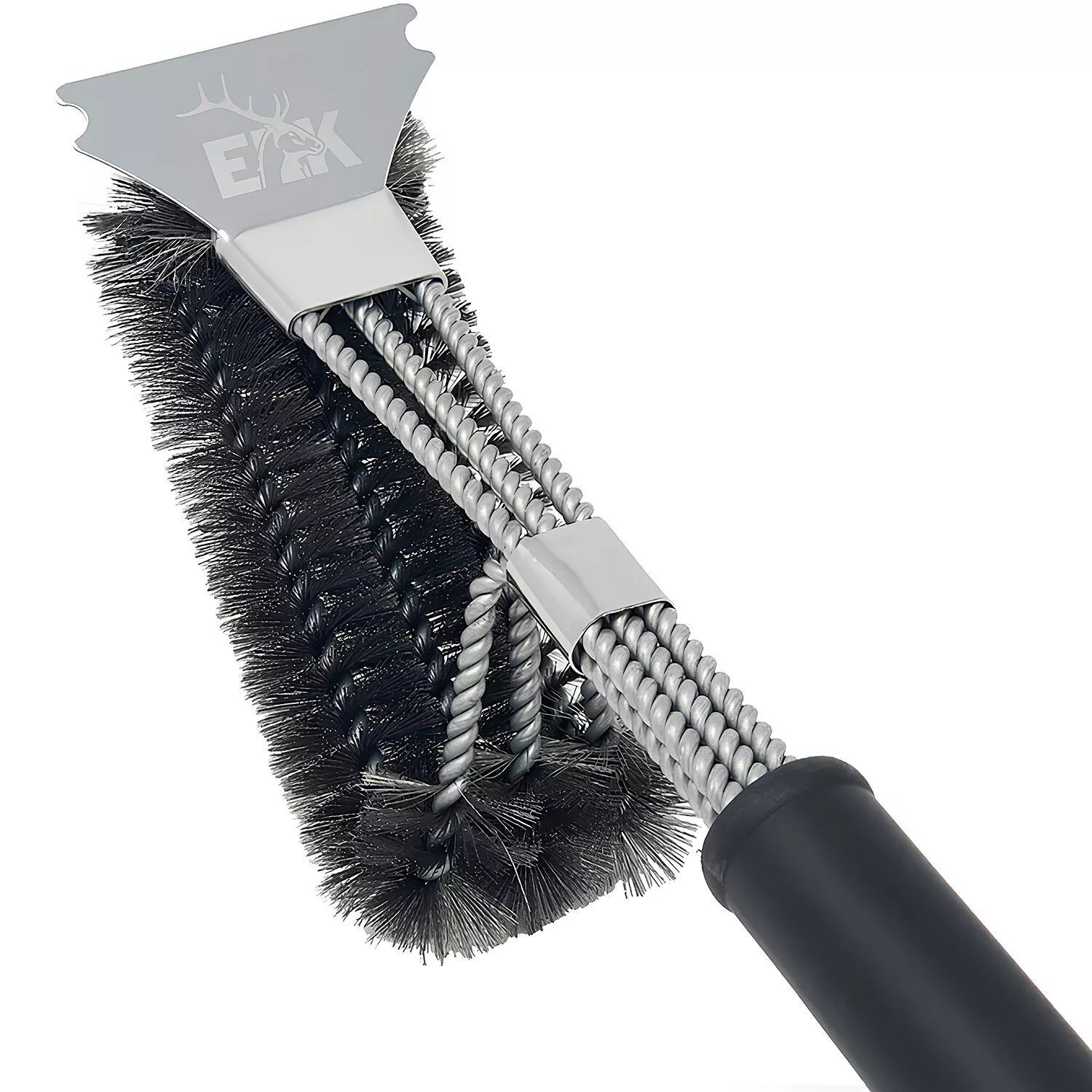 CRESTIN- Triple Head Bbq Grill Brush - Bbq Grate Cleaning Stainless Steel Bristles