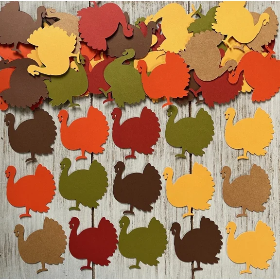 CRESTIN- Turkey Confetti Thanksgiving Confetti Table Decorations Fall Decor Paper