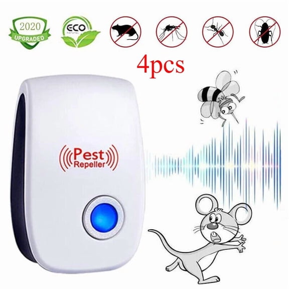 CRESTIN- Ultrasonic Pest Reject Home Control Electronic Repellent Mice Rat Repeller 4Pcs