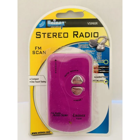 CRESTIN- Uninex Vs-61 Stereo Radio *Fm Scan* (Purple Color)
