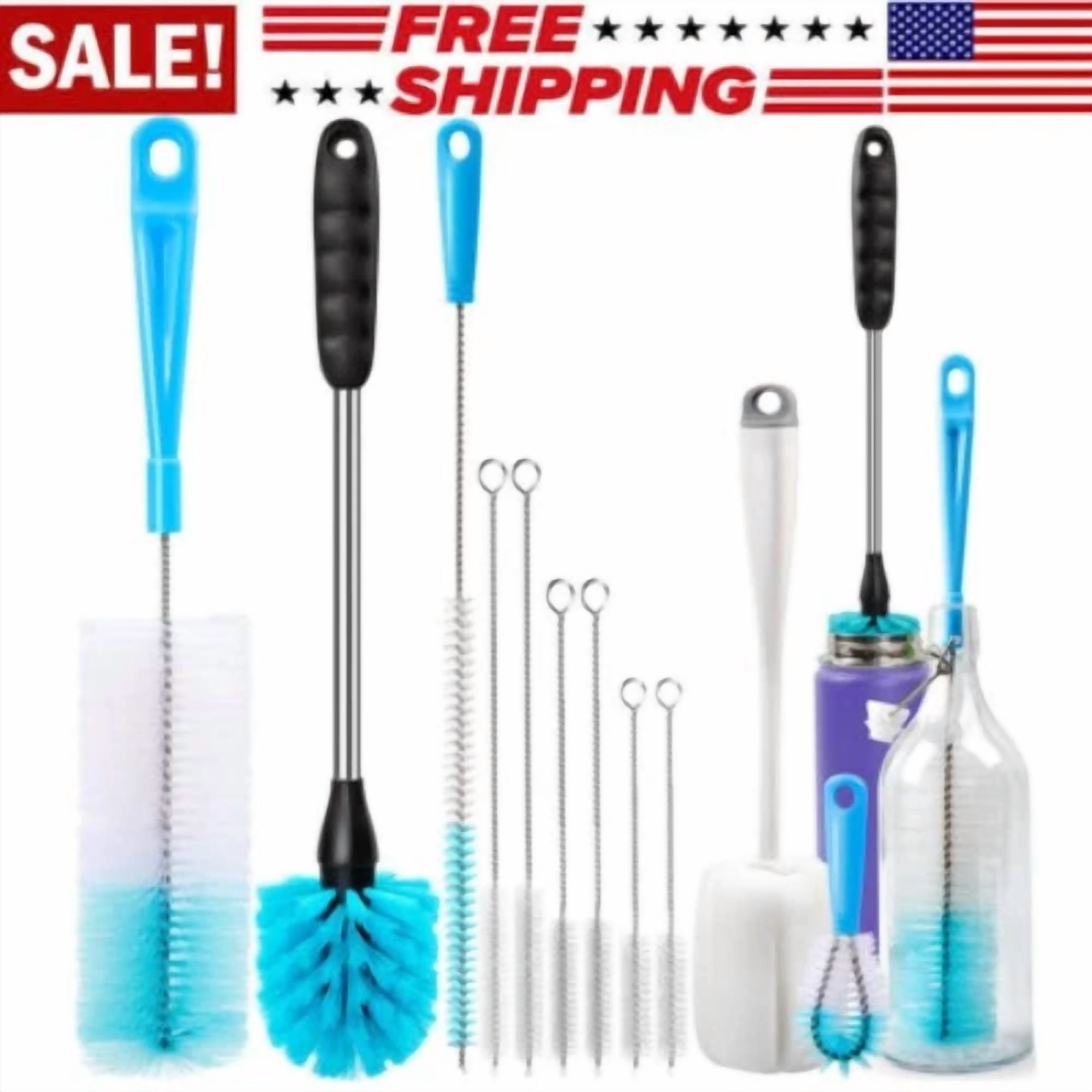 CRESTIN- Us Bottle Brush Tube Cleaning Set, Long Handle Bottle Cleaner For Washing Narrow