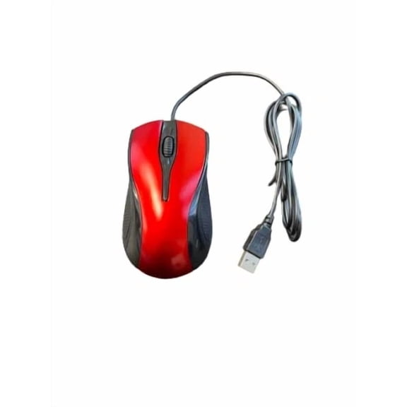 CRESTIN- Usb 2.0 Optical Wired Scroll Wheel Mouse For Pc Laptop Notebook Desktop Red