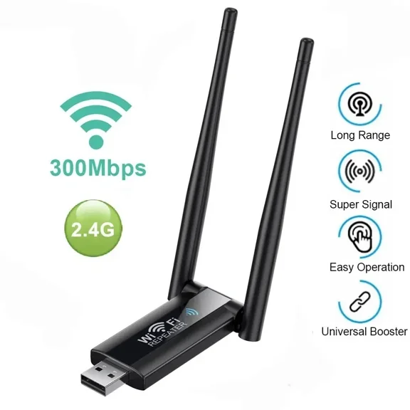 CRESTIN- Usb 2.4G 300Mbps Wireless Wifi Repeater Extender Router Wi-Fi Signal Amplifier B