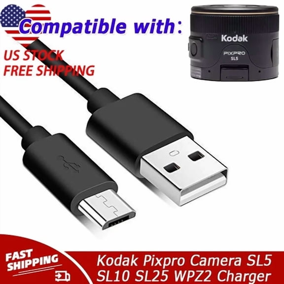 CRESTIN- Usb Charging Charger Data Cable Cord For Kodak Pixpro Camera Sl5 Sl10 Sl25 Wpz2