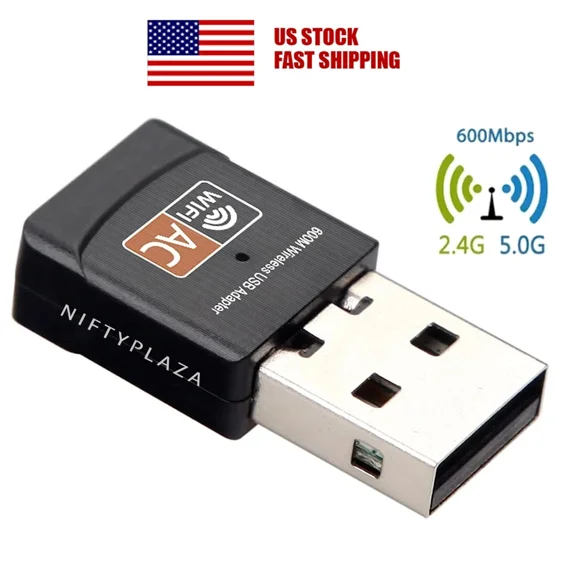 CRESTIN- Usb Wifi 5 Wireless Dongle Dual Band 600Mbps Ac600 Lan Network Adapter 2.4Ghz