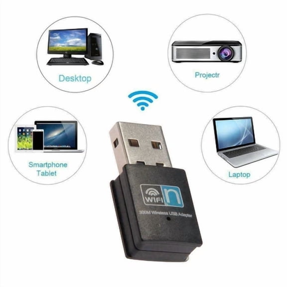 CRESTIN- Usb Wifi Adapter Dongle 300Mbps Wireless Lan Internet For Desktop Pc Laptop Us