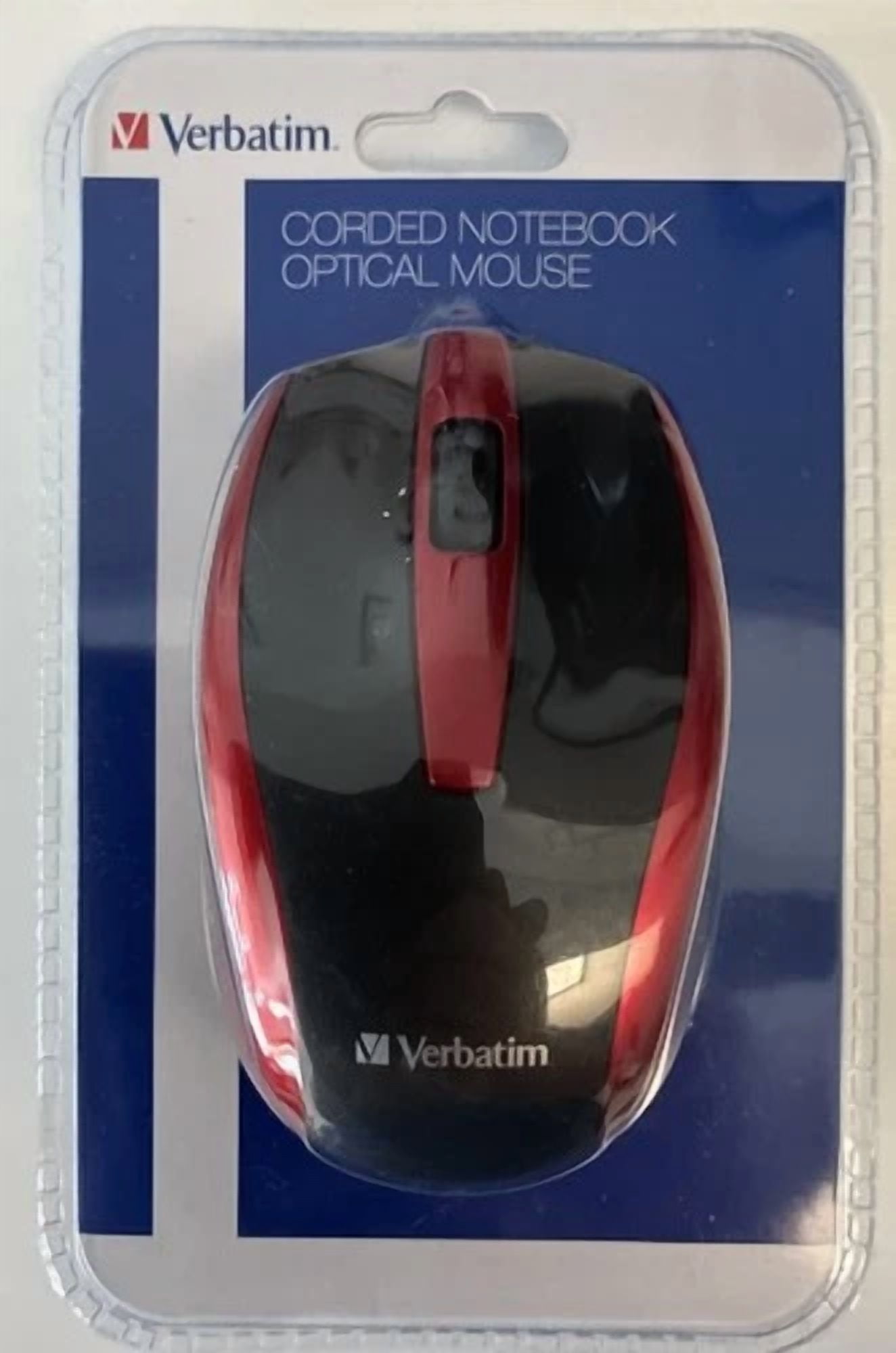 CRESTIN- Verbatim 99742 Corded Notebook Optical Mouse White Notbk Red Ver99742
