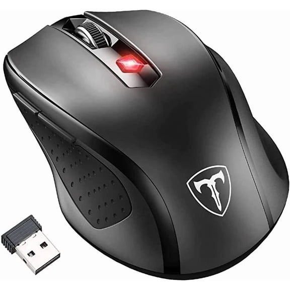 CRESTIN- Victsing Wireless Gaming Mouse Ergonomic 5 Adjustable Dpi Levels 6 Buttons Black