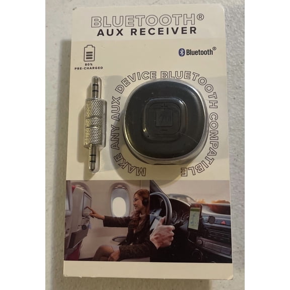 CRESTIN- Vivitar Bluetooth Aux Receiver 3.5Mm Male To Male Connector Usb-C Charge Nip