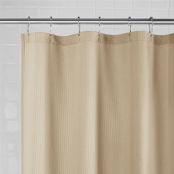 CRESTIN- Water-Repellent Embossed Fabric Shower Liner, 70" X 72", Tan