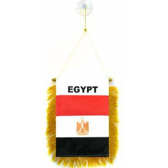 CRESTIN- Wholesale Lot 3 Egypt Mini Flag 4"X6" Window Banner W/ Suction Cup