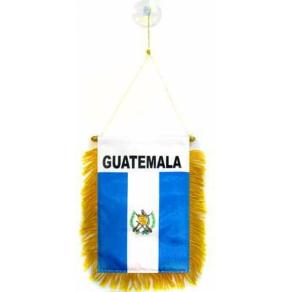 CRESTIN- Wholesale Lot 3 Guatemala Mini Flag 4"X6" Window Banner W/ Suction Cup
