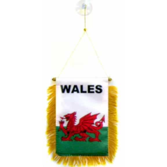 CRESTIN- Wholesale Lot 3 Wales Mini Flag 4"X6" Window Banner W/ Suction Cup