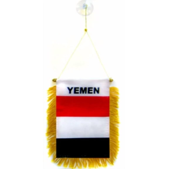 CRESTIN- Wholesale Lot 3 Yemen Mini Flag 4"X6" Window Banner W/ Suction Cup