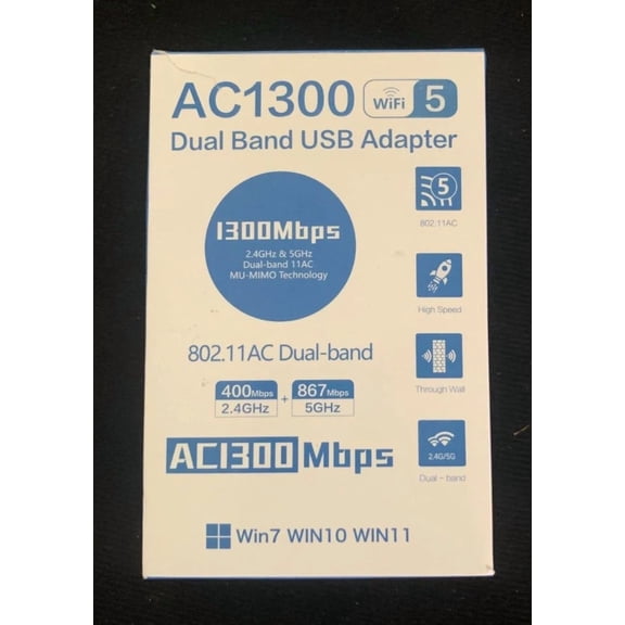 CRESTIN- Wifi Adapter Usb 3.0, Ac1300 Mbps, Dual Band 5Ghz/2.4G, Wireless Network Adapter