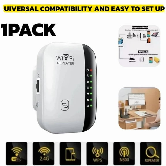 CRESTIN- Wifi Range Extender Internet Booster Wireless Signal Repeater Wireless Amplifier